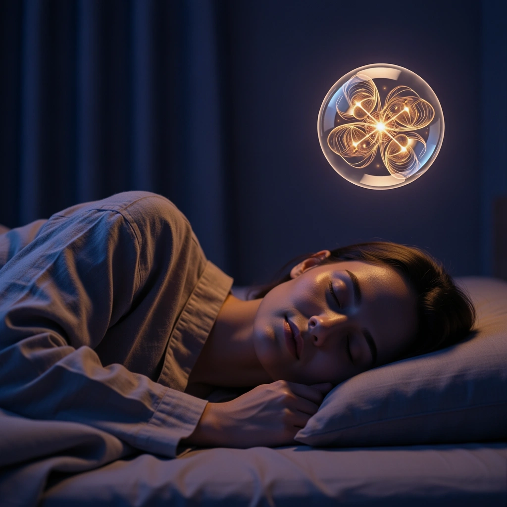 Visualized metabolic cycle represented as a glowing glass element