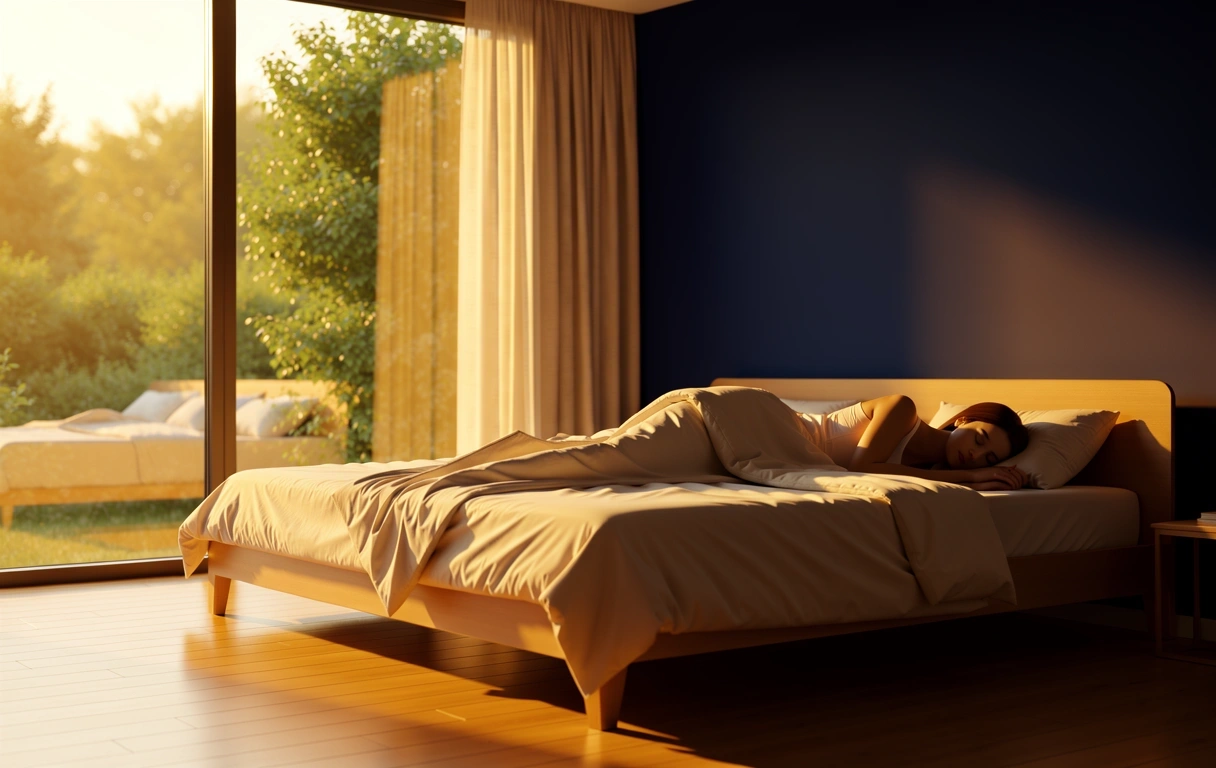 Morgendliche Lichtstimmung im Schlafzimmer
